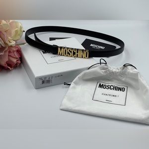 Authentic Moschino Women's Leather Black Belt